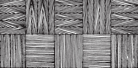 Black and white geometric pattern. Tileable texture background.