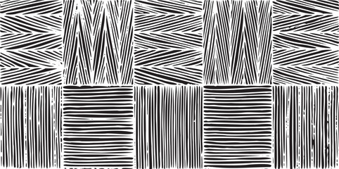 Black and white geometric pattern. Tileable texture background.