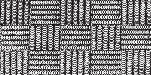 Black and white geometric pattern. Tileable texture background.