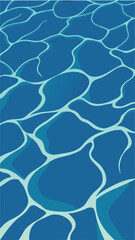 Abstract blue water surface illustration with reflections and light effects