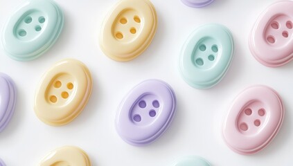 Pastel-colored oval buttons arranged in a grid pattern on a white background