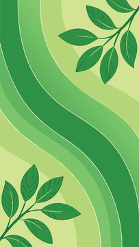 Abstract green leaves on a gradiated background with transparency for versatile designs