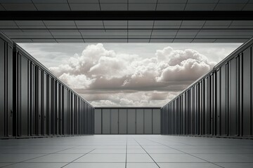 Obraz premium Server room, futuristic, expansive