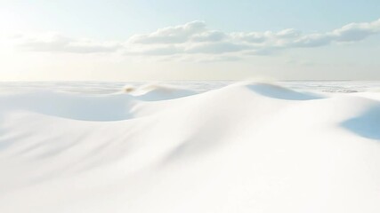 Serene desert landscape featuring gently rolling white sand dunes under a clear sky. - Powered by Adobe