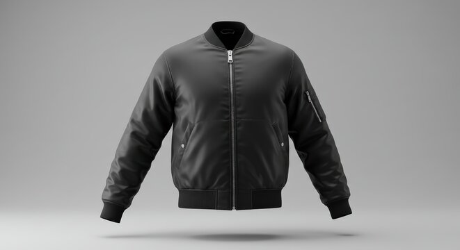 Classic Black Bomber Jacket Men's Fashion Staple