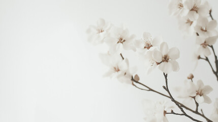 A delicate white blossom flower displayed on a white background, highlighting its pure and elegant beauty.
