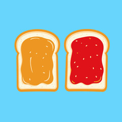 Cartoon Peanut Butter and Jelly Sandwich