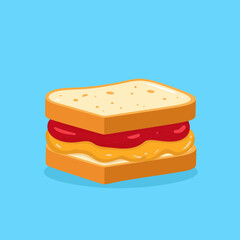 Cartoon Peanut Butter and Jelly Sandwich 