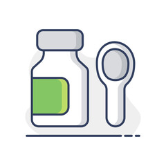 Syrup medicine bottle vector isolated icon