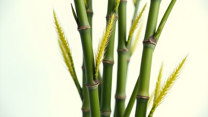 Obraz premium green bamboo on white background