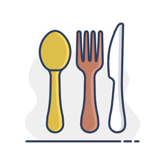 Spoon fork and knife vector icon