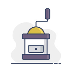 Classic coffee grinder in wooden case vector icon