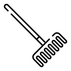 Rake black line icon