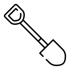 Shovel black line icon
