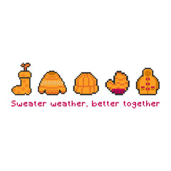 autumn design retro pixel art