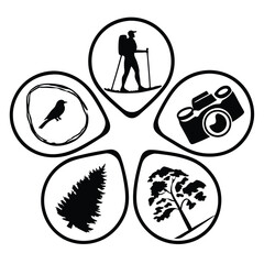 Web design icon set with vector symbols and illustrations