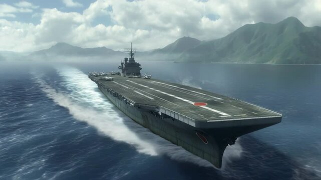 架空の空母が進む（The fictional aircraft carrier moves forward）