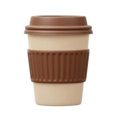 Coffee 3D Rendering Style Icon With Lid And Holder