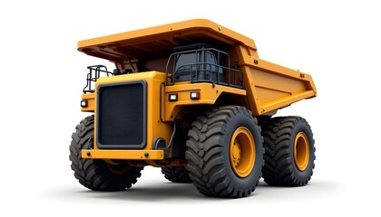Obraz premium Heavy Mining Dump Truck with Large Wheels and Orange Color