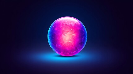 Obraz premium Glowing crystal sphere on dark background