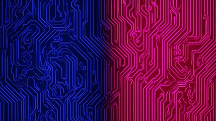 Blue and pink circuit board abstraction