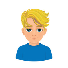 Portrait of charismatic young boy with blonde hair