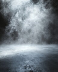 Fototapeta premium Dark Ground Plane with Smoke and Fog Overlay