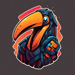 Robotic Toucan: A Futuristic Bird Warrior