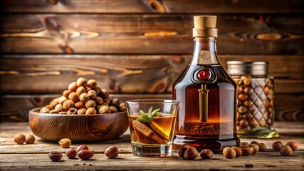 Fototapeta premium Frangelico – hazelnut liqueur from Italy, known for its sweet, nutty flavor