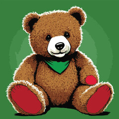teddy bear vector comic style for graphic design purposes