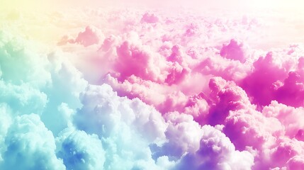 Pastel sky filled with soft clouds