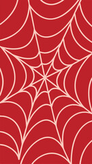 Spiderweb illustration in red and pink tones designed for halloween or spooky themed concepts