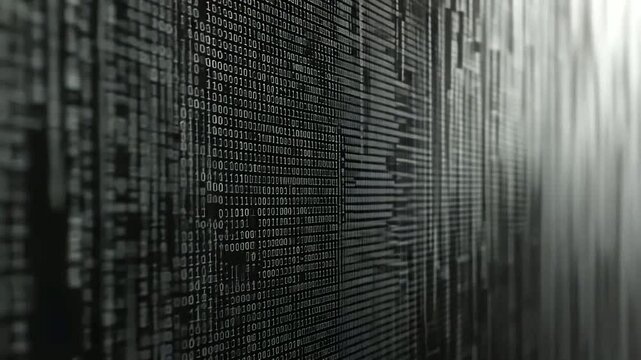Abstract Binary Code Background in Dark Tone