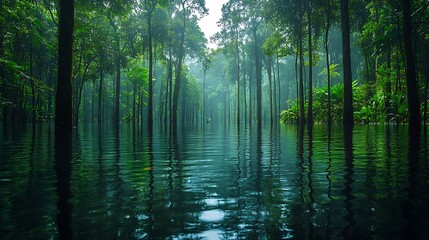 Flooded forest landscape