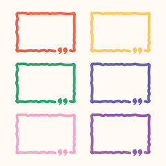 Vector Colorful Box Quotation Text Space Template