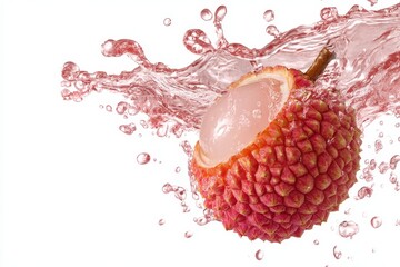 Isolated splash of lychee juice on white