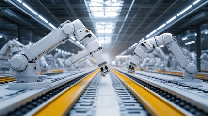 Obraz premium Advanced robotic system assembling small mechanical components using image recognition