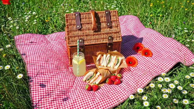 Disfrutando del Aire Libre: Picnic en un Prado Florido