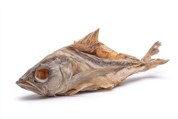 Salted dried cod on white background bacalao bacalhau