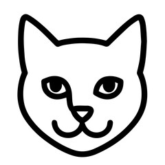Simple Line Art Cat Face Illustration Minimalist Pet Design