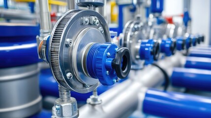 Naklejka premium Industrial piping layout with valves and flow diagrams for process engineering