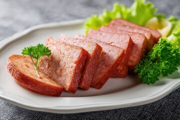 Sliced and served deli meat