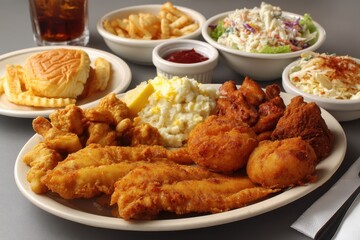 Southern style fried fish dish American food