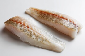 Two haddock fillets against a light backdrop