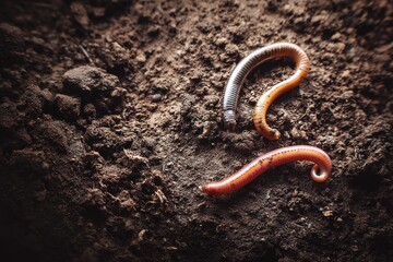 Two worms in moist ground Text area
