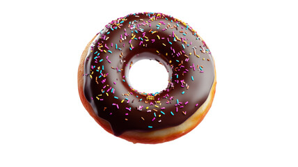  Colorful Glazed Donut with Sprinkles Isolated on White Background