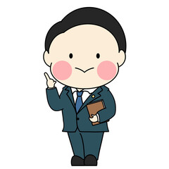 シンプルで可愛い弁護士のイラスト