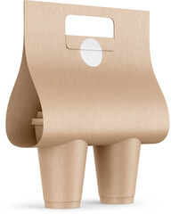 Craft Coffee Cups and Holder Mockup, Halfside View