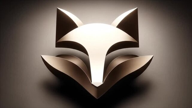 Abstract fox logo design in neutral colors with clean lines  