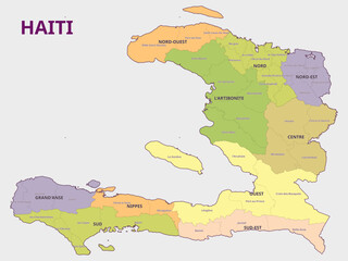 Obraz premium Map of Haiti Administrative Regions